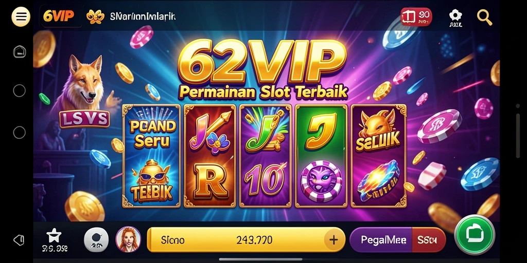 Tampilan menarik dari gameplay Slot 62VIP yang penuh warna.