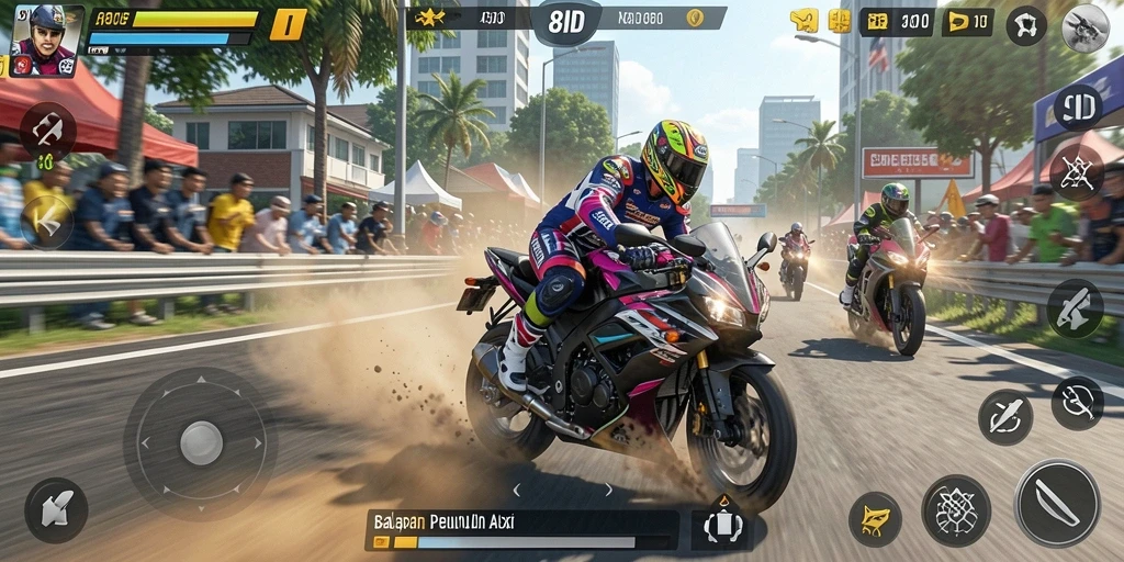 Tampilan menarik dari balapan motor di 8ID