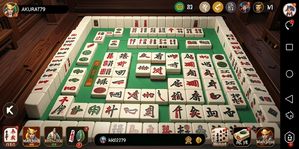 Tampilan gameplay seru dari AKURAT79, permainan Mahjong yang menantang.
