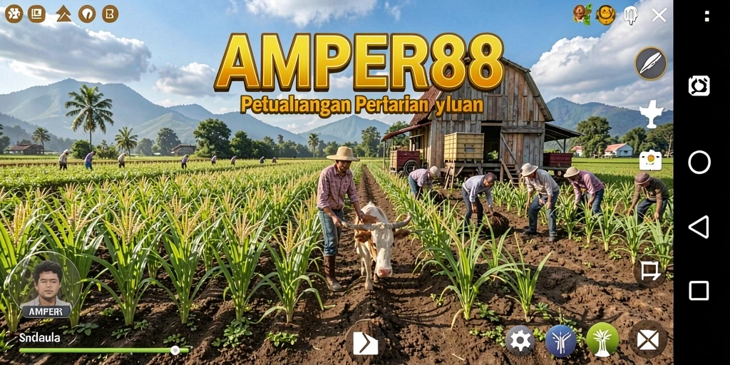 Tampilan gameplay petualangan pertanian di AMPER88 yang seru.
