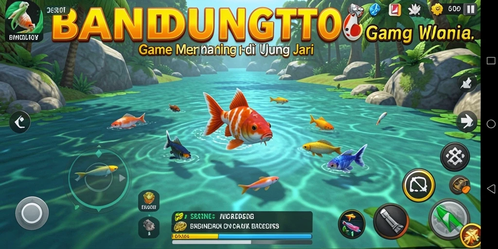Screenshot gameplay BANDUNGTOTO yang menampilkan aksi memancing yang menarik.