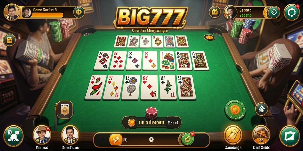 Tampilan gameplay Domino yang seru dan menarik.