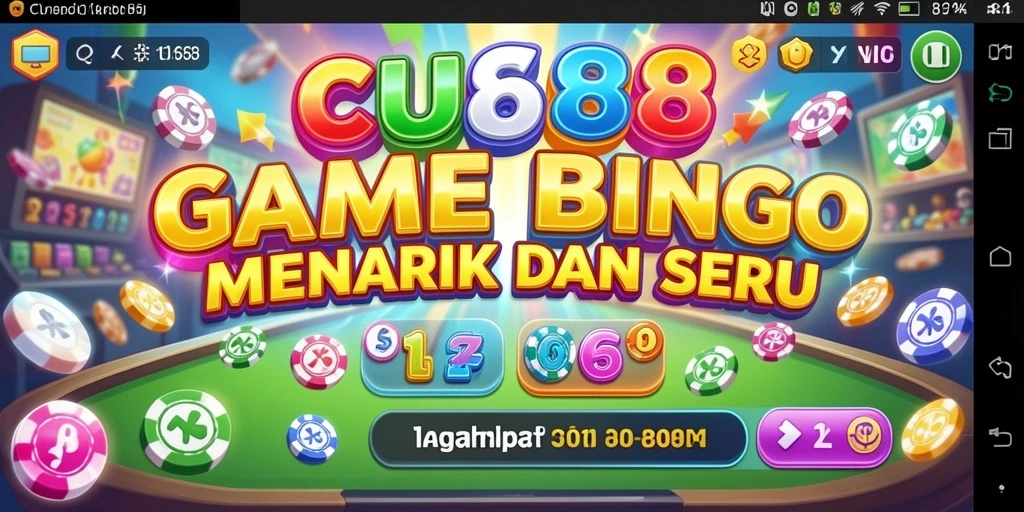 Tangkapan layar gameplay seru di CU888 dengan kartu bingo yang penuh warna.