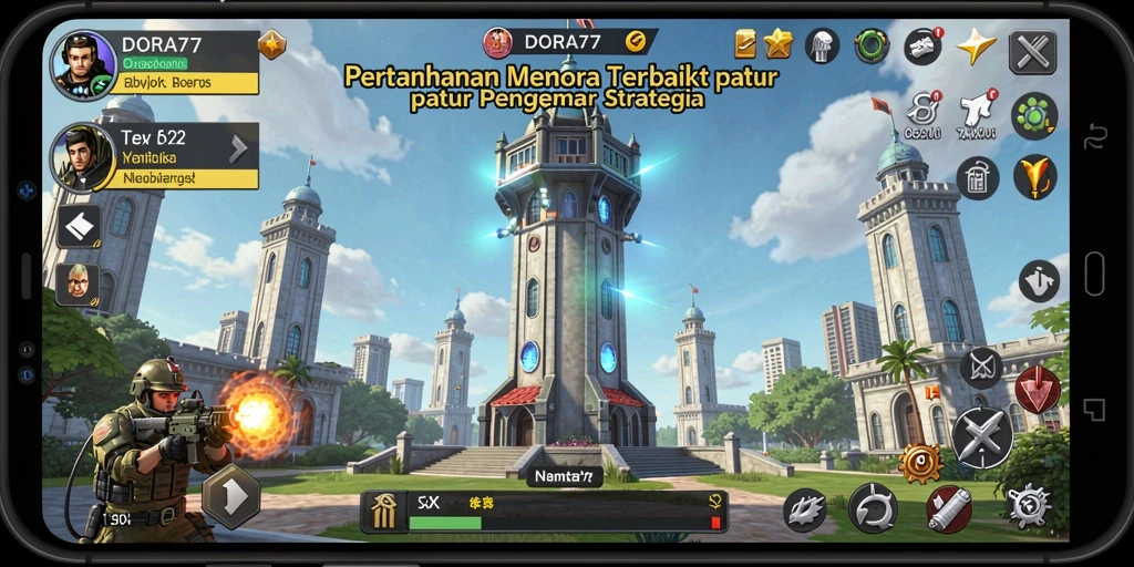 Gameplay menarik dari DORA77 dengan menara pertahanan yang dinamis.