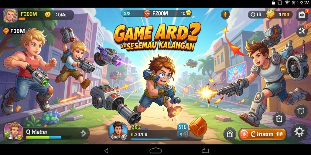 Tampilan gameplay F200M yang seru dan penuh tantangan.