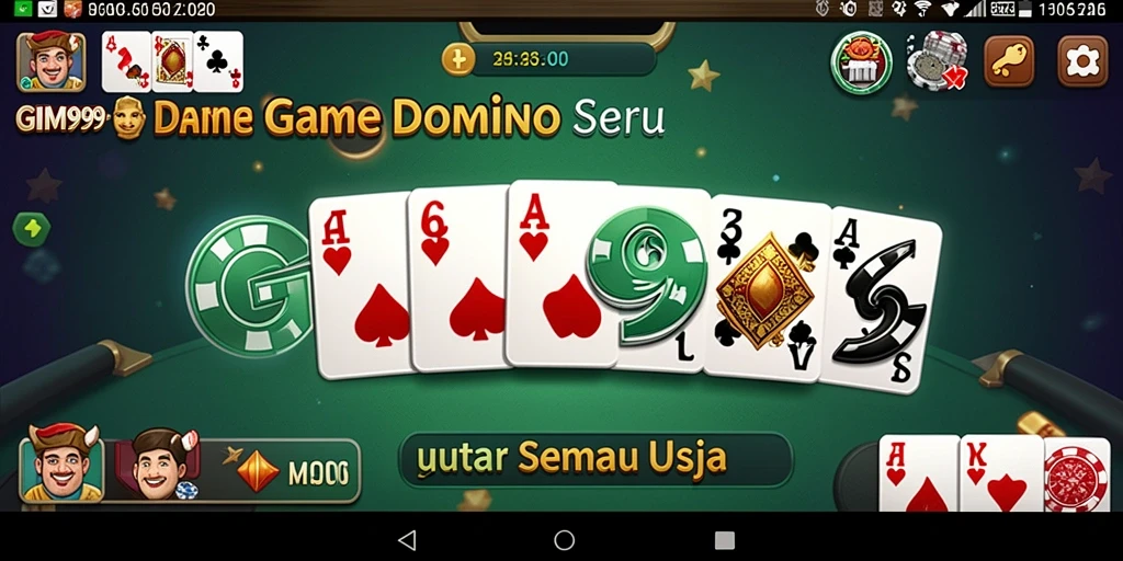 Screenshot gameplay GIM999 menampilkan suasana permainan Domino yang seru.