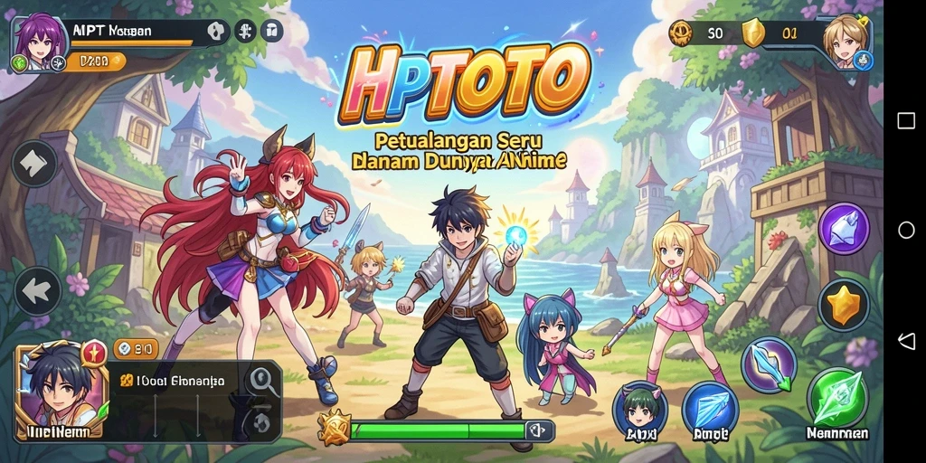 Tampilan gameplay HPTOTO yang menakjubkan dengan karakter anime.