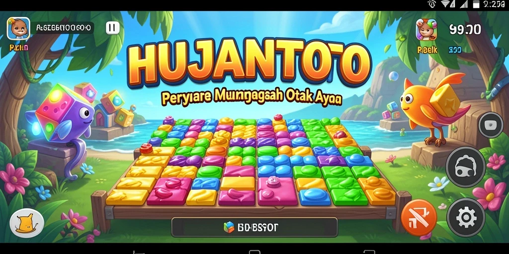 Screenshot HUJANTOTO menampilkan gameplay Puzzle yang menantang.