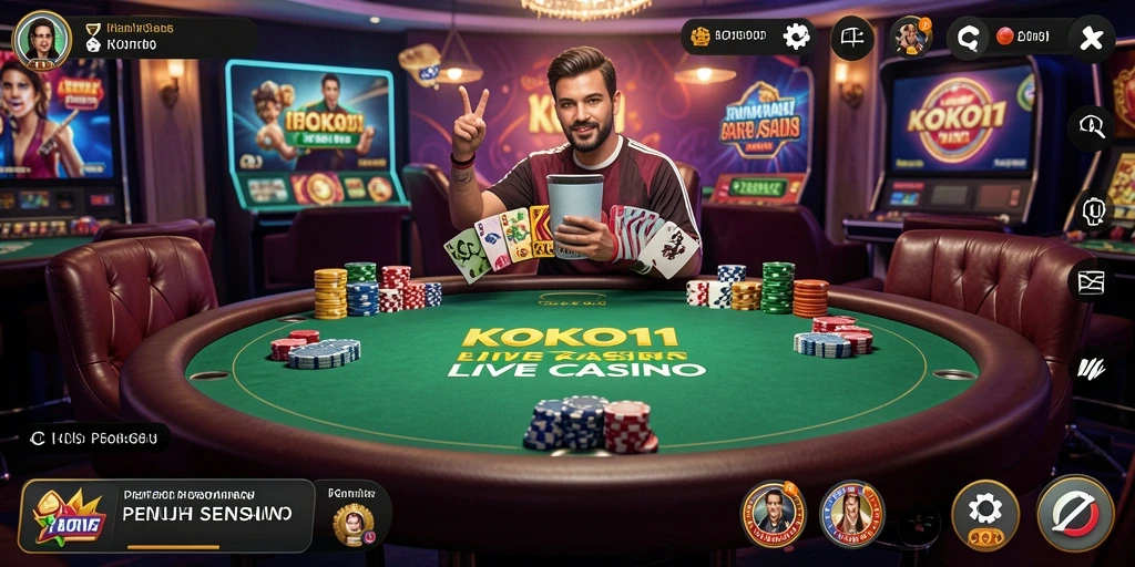 Gambaran gameplay Live Casino di KOKO11 yang seru dan menarik.
