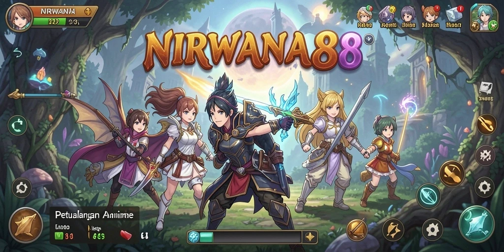 Tangkapan layar menampilkan aksi seru dalam permainan Anime.
