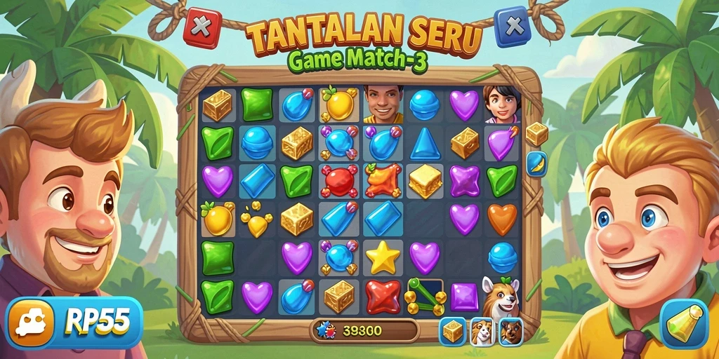 Tampilan gameplay RP55 yang penuh warna dan menantang.