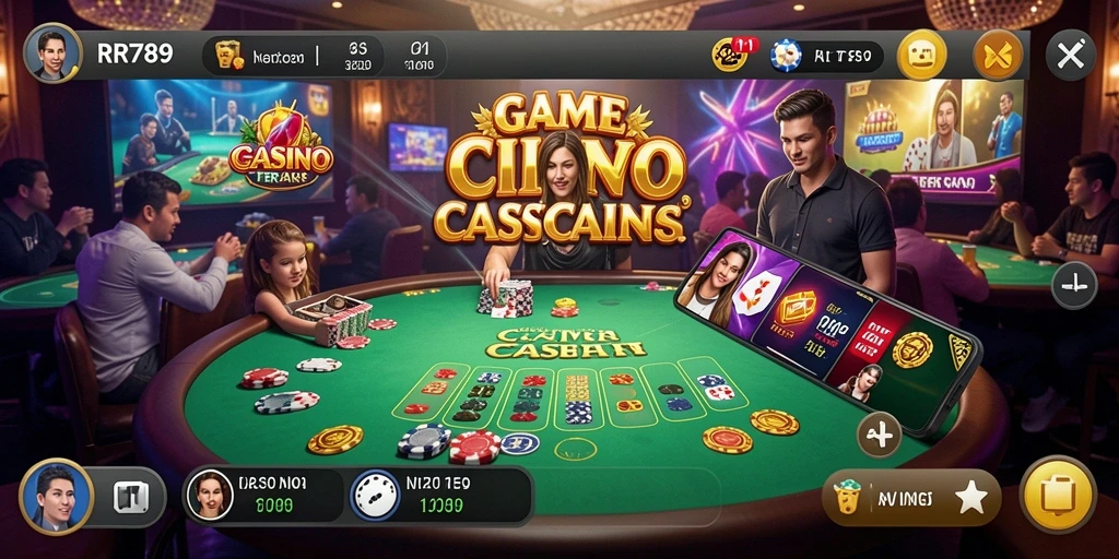 Tampilan gameplay RR789 dengan dealer langsung yang profesional.
