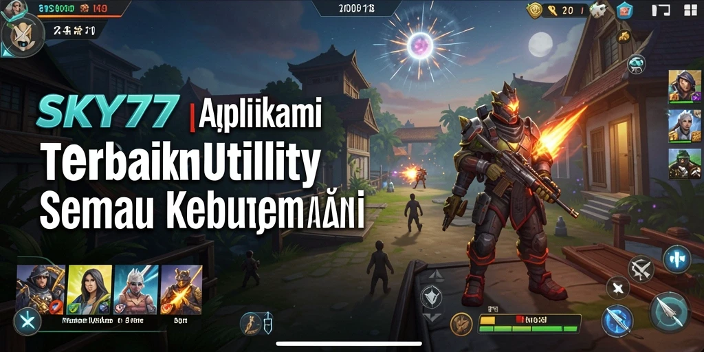 Tampilan menarik dari aplikasi Utility SKY77 dengan berbagai fitur.