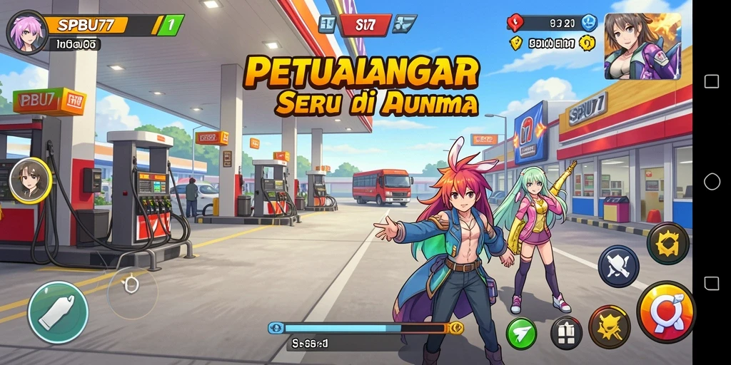 Gameplay menarik dengan karakter Anime yang penuh warna.