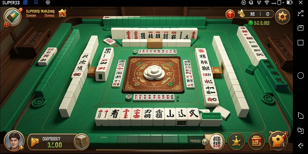 Tampilan gameplay menarik dari SUPER33 saat bermain Mahjong.