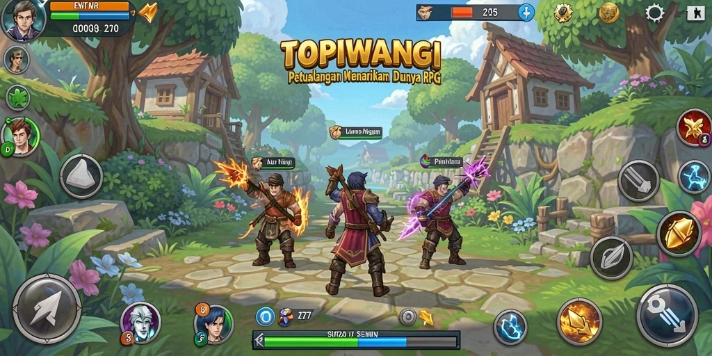 Tampak aksi menegangkan dalam gameplay RPG TOPIWANGI.