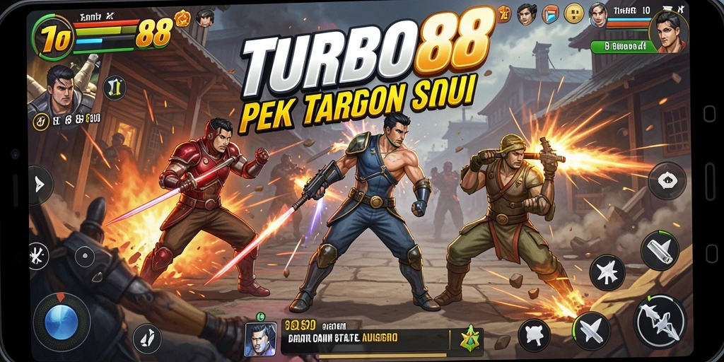 Screenshot menampilkan aksi pertarungan seru di TURBO88.