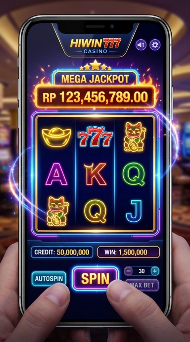 Tampilan antarmuka utama aplikasi hiwin777.